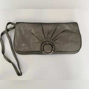Call It Spring Metallic Gray Clutch with removable strap